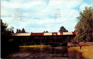 Maine Fryeburg Hemlock Bridge Over Channel Of Saco River 1961