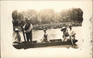 Boating Moon Lake Near Nowata OK Cancel From Delaware OK 1912 RPPC