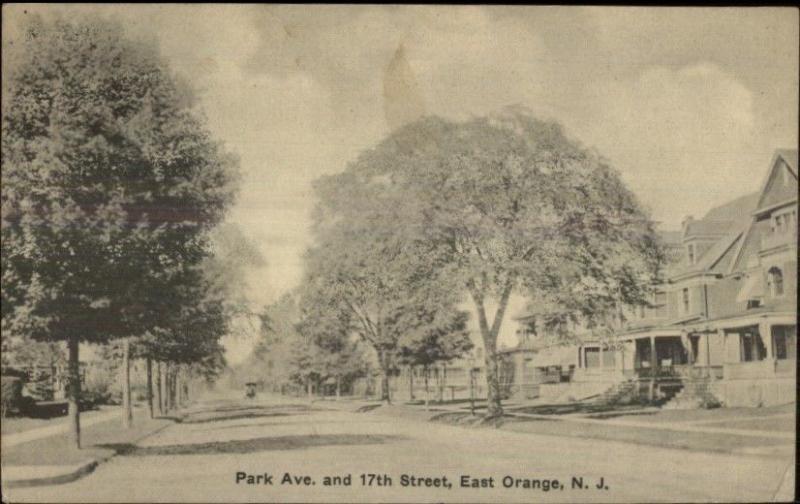 East Orange NJ Park Ave & 17th St. c1910 Postcard