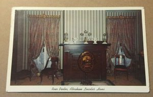 VINTAGE USED POSTCARD, REAR PARLOR, ABRAHAM LINCOLN'S HOME, SPRINGFIELD, ILL.