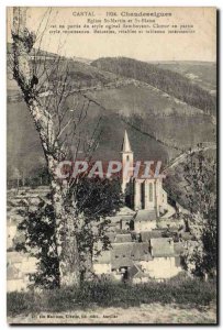 Old Postcard Cantal Chaudesaigues Church of St Martin and St Blaise