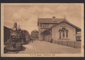 Canada Ontario PETERBOROUGH G.T.R. Depot Train Railroad Station ~ WB