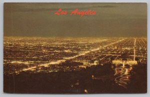 Space~Los Angeles At Night From The Griffith Observatory~Hollywood Hills~Vtg PC