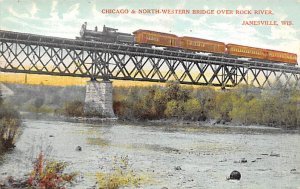 Chicago & North-Western Bridge Over Rock River, Janesville, Wis., USA Wiscons...