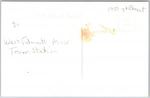 Railroad Station WEST FALMOUTH Massachusetts Train Depot RPPC Vintage Postcard