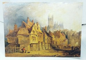 The West Gate from St Dunstans Street Canterbury 1800s Vtg Art Painting Postcard