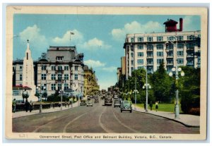 1942 Government Street Post Office Belmont Building Victoria BC Canada Postcard