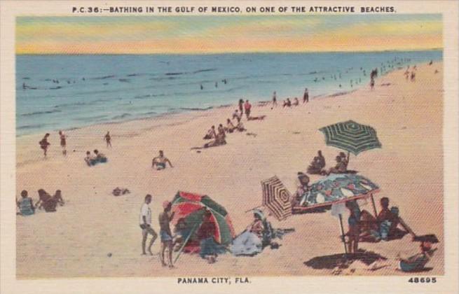 Florida Panama City Bathing Scene Along The Beach