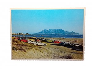 Cars Parked On Beach At Bloubergstrand Cape Peninsula South Africa Postcard