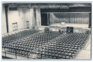 Alpena Michigan Postcard Auditorium Catholic Central High School Interior c1940