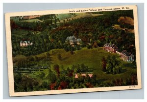 Vintage 1930's Postcard Aerial Davis and Elkins College Elkins West Virginia