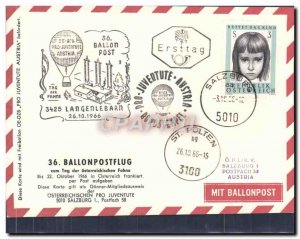 Letter Austria 36 Ballonpostflug balloon airship March 10, 65