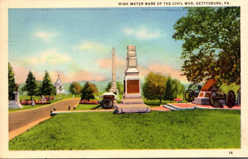 Pennsylvania Gettysburg High Water Mark Of The Civil War 1940