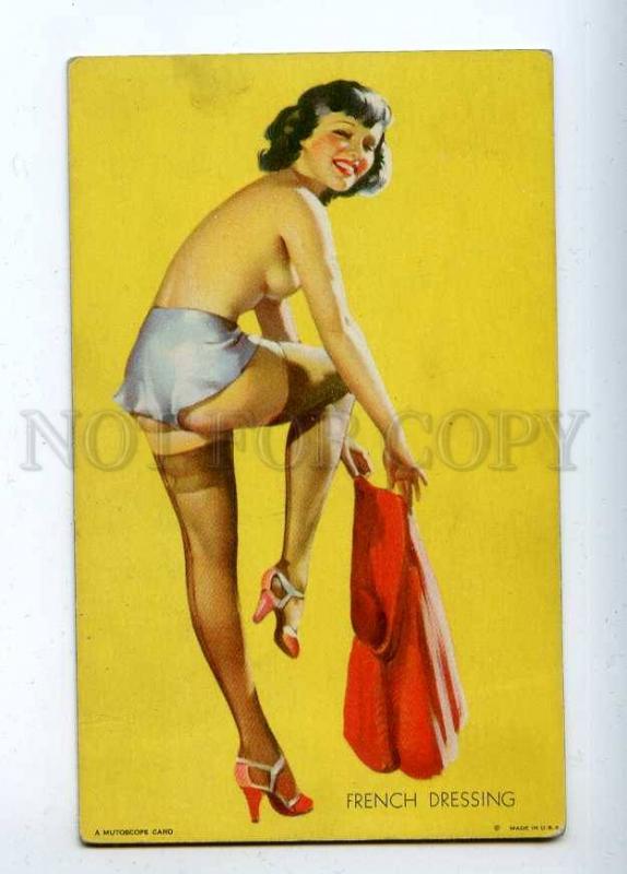 202931 NUDE Woman French Dressing PIN-UP old MUTOSCOPE CARD