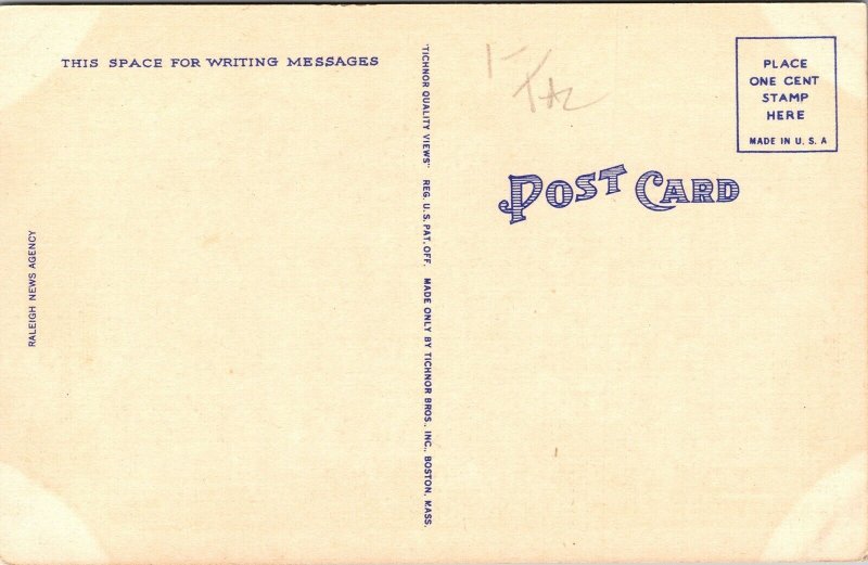 State Capitol Raleigh NC North Carolina Linen Postcard VTG UNP Tichnor Vintage 
