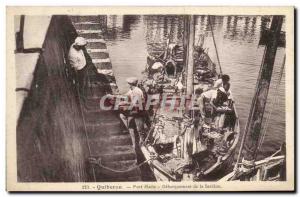 Postcard Old Fish Fish Quiberon Port Maria Unloading of sardine fishing