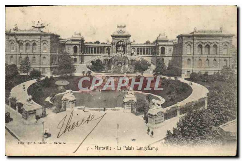 Old Postcard Marseille Le Palais Longchamp