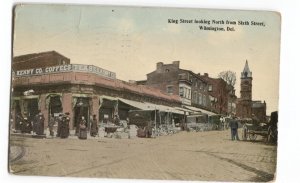 Postcard King Street Looking North from Sixth Street Wilmington DE Delaware