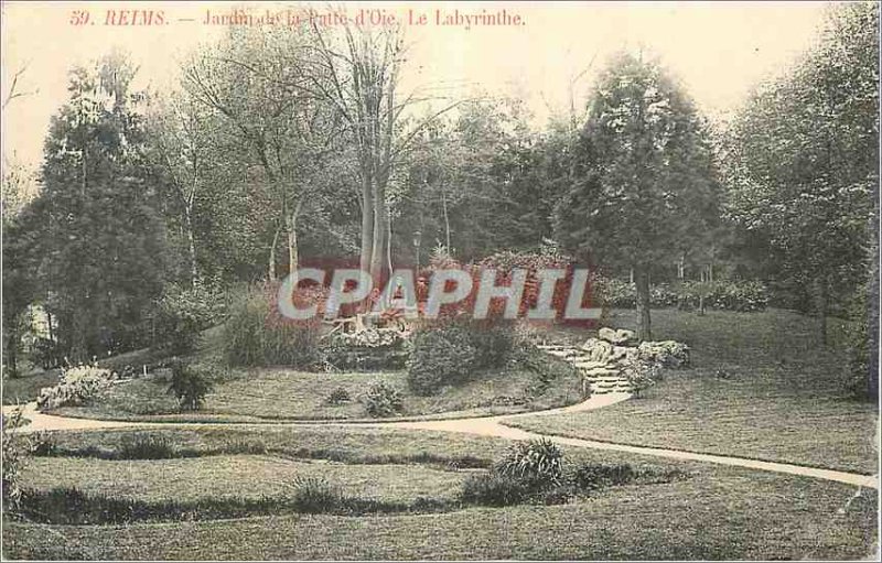 Old Postcard Reims Gardens Paws Oi