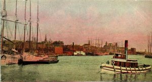 Vtg Postcard c 1908 Water Front - St. John New Brunswick Canada