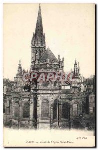 Old Postcard Caen apse of St. Peter's Church