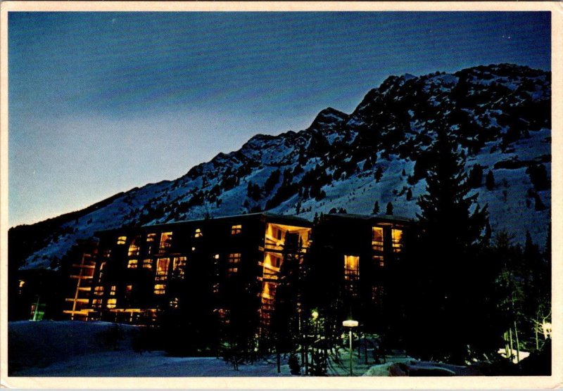 2~4X6 Postcards UT, Utah  SNOWBIRD SKI RESORT Night View & Chair Lift~Run Map