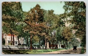 Evanston Illinois~Ridge Avenue Homes~Picket Fence & Pillars~Vintage Car~1909 PC