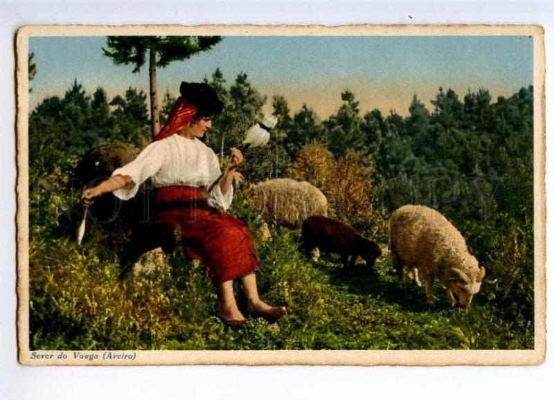 235502 PORTUGAL AVEIRO young shepherdess Vintage postcard