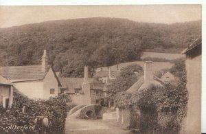 Somerset Postcard - Allerford - Showing Houses and Small Bridge - Ref TZ3583