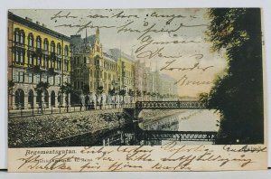 Sweden MELMO Regementsgatan Hand Colored c1902 Postcard I8