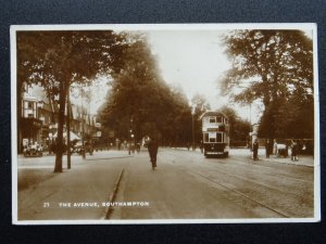 SOUTHAMPTON The Avenue showing MORRIS MOTORS & PETROL STATION c1930s RP Postcard