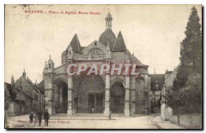 Old Postcard Beaune Square and Church of Our Lady