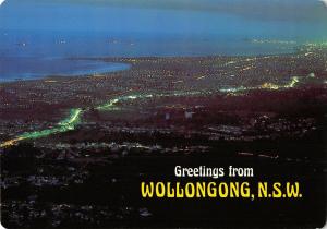 BR101859 wollongong   sublime point port kembla by night   australia