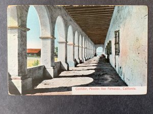 Corridors Mission San Fernando CA Litho Postcard H1168083440