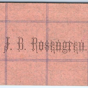 c1880s Rosengren Name Calling Simple Trade Card Grid Checkerboard Pattern C3