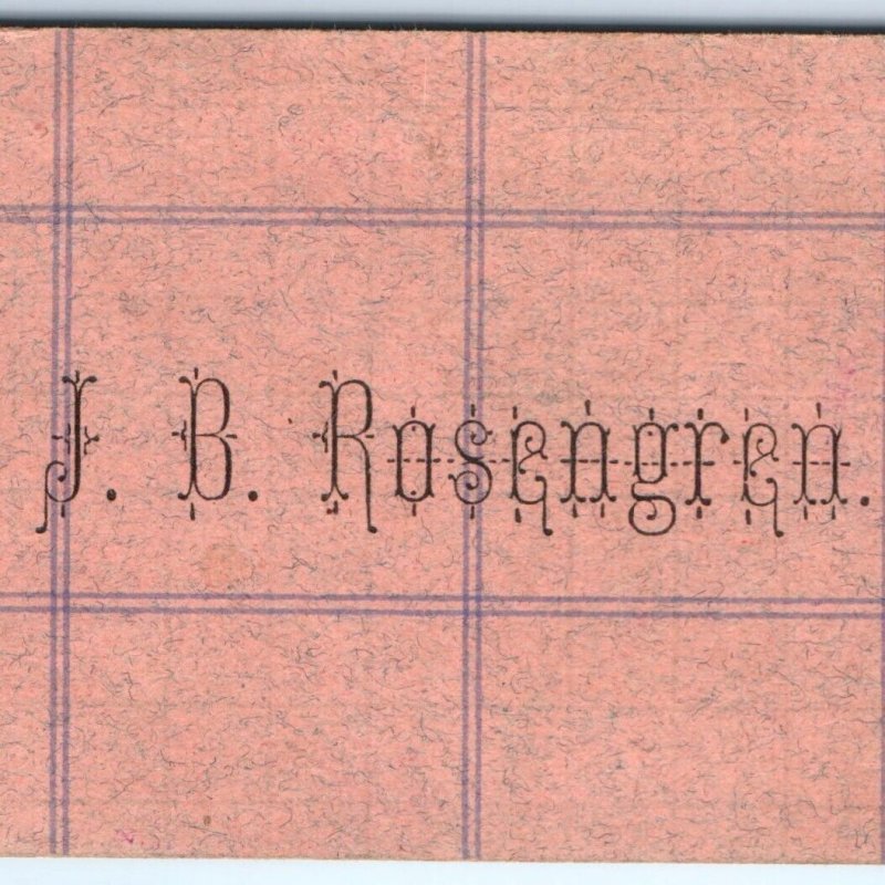 c1880s Rosengren Name Calling Simple Trade Card Grid Checkerboard Pattern C3
