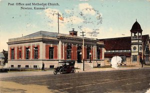 Post office and Methodist Church Newton Kansas  