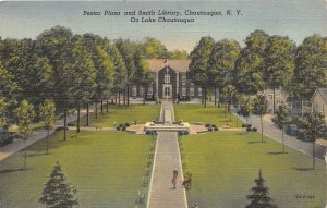 Chautauqua New York 1948 Postcard Bestor Plaza Smith Library on Lake Chautauqua