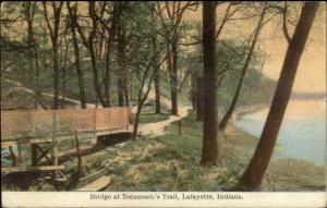 Lafayette IN Bridge at Tecumseh's Trail c1910 Postcard