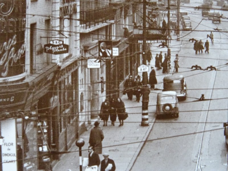 Leicester HUMBERSTONE GATE showing WILL'S Cigarette Sign c1930s RP Postcard