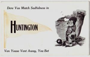 1913 HUNTINGTON Indiana Ind PENNANT Postcard