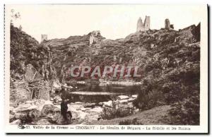 Old Postcard Crozant The mill Brigant The Sedelle and ruins