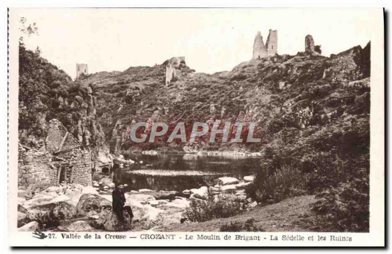 Old Postcard Crozant The mill Brigant The Sedelle and ruins