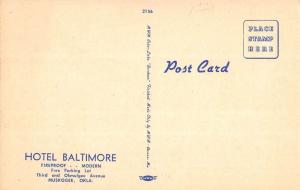 Muskogee Oklahoma Hotel Baltimore Multiview Linen Antique Postcard K21922