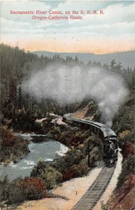 Southern Pacific Railroad Train Sacramento River Canyon OR CA Route postcard