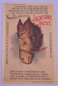 1800s Centennial Expo Jackson Best Tobacco Cigars Yokohama Tea Boston Trade Card