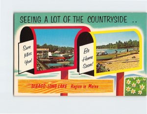 Postcard Seeing A Lot Of The Countryside . . Sebago Long Lake Maine USA