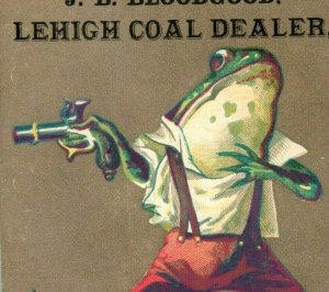 1880s Lehigh Coal Dealer J.B. Bloodgood Anthropomorphic Frog Gun P213