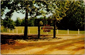Entrance Sign, Camp Alexander Mack, Lake Waubee Milford IN Vintage Postcard V50