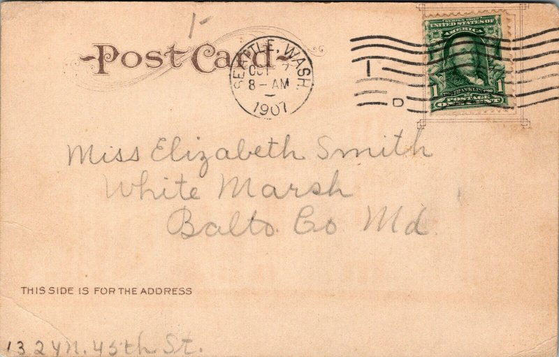 Vtg 1907 Public Library Seattle Washington WA Postcard